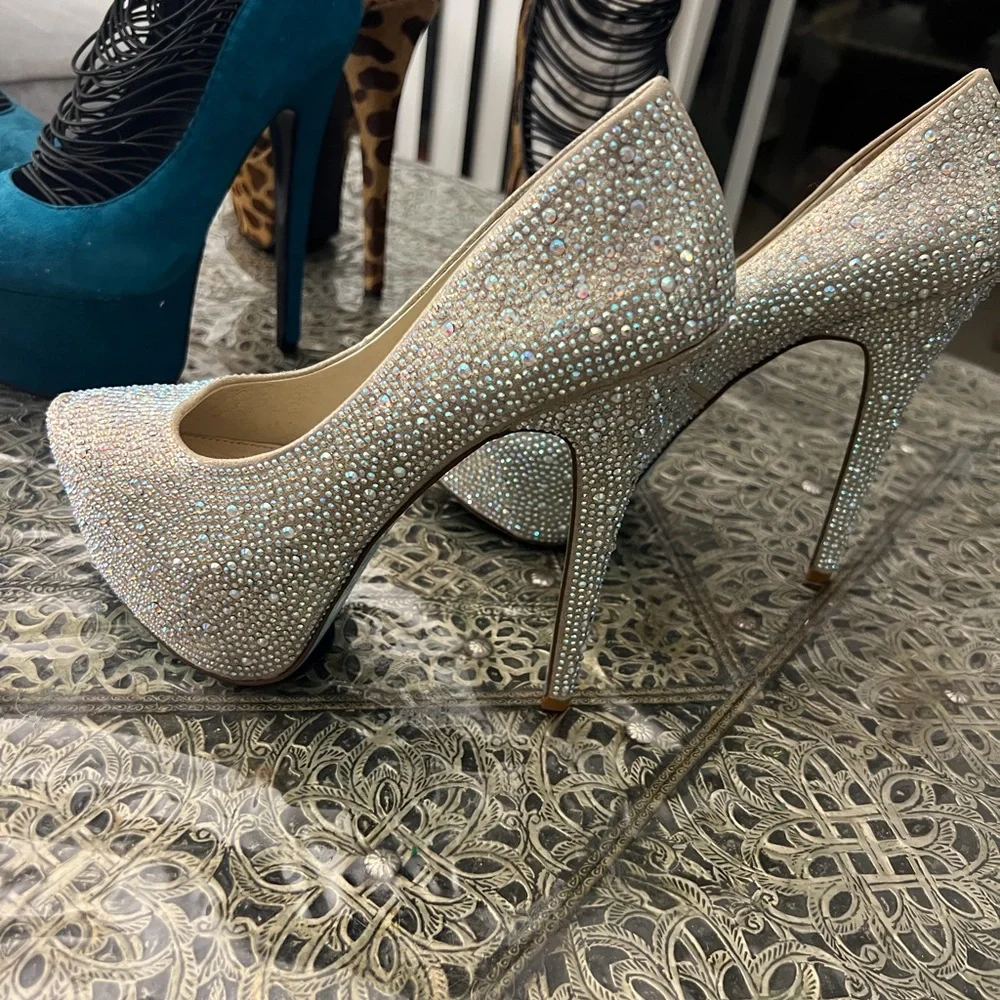 London Trash Teal and Leopard Heels - Picture 3 of 4